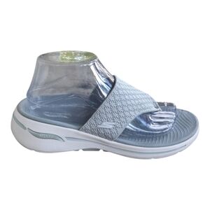 Skechers GO WALK Arch Fit Gray Weekender Sandals Comfort Flip-flops Size 9